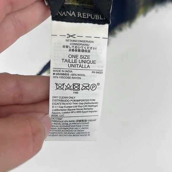 Banana Republic wool blend tartan plaid fringe hem blanket scarf - Picture 4 of 5